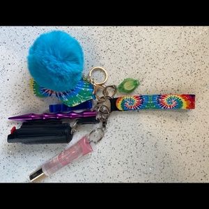 Adorable Tie Dye Safety Wrist Keychain
